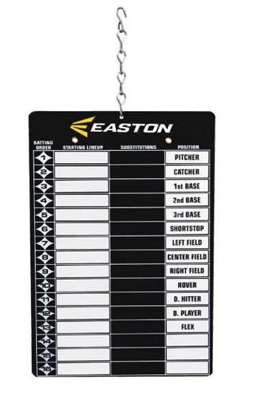 Easton Coaches Lineup Board