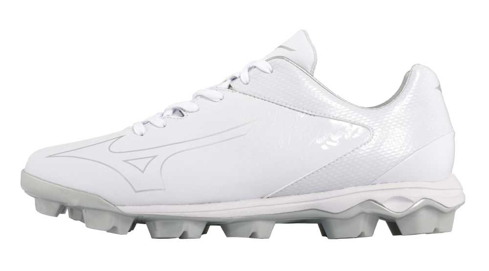 Womens Baseball Softball Cleats Mizuno Wave Finch Select Nine White Silver 11GP192301